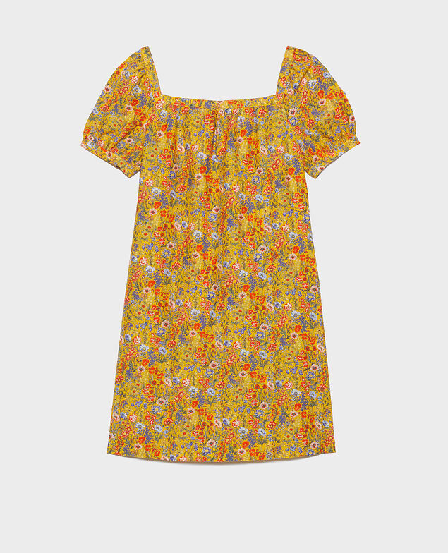 Vestido corto de algodón y seda Prairie spectra