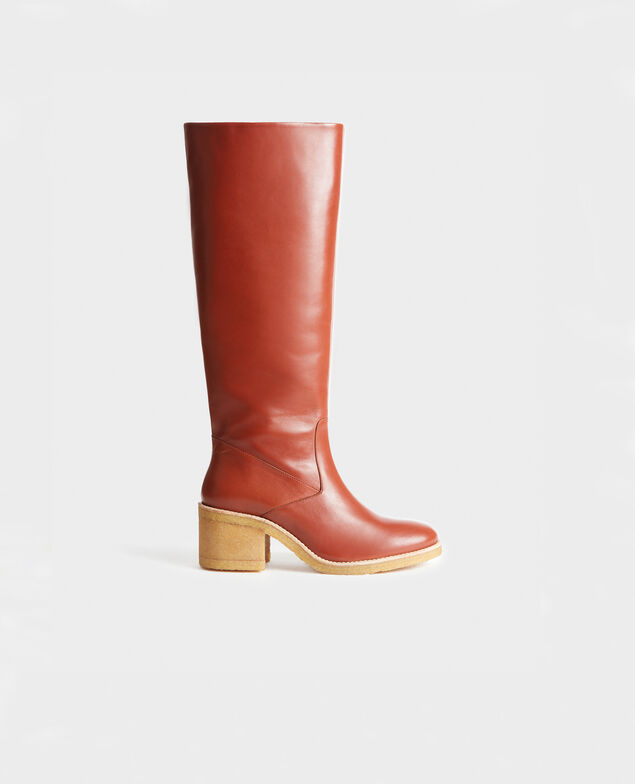 Botas de cuero con suela de crepé Brandy brown