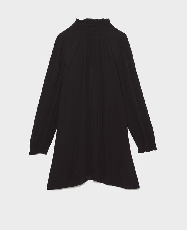 Vestido corto con fruncidos Black beauty
