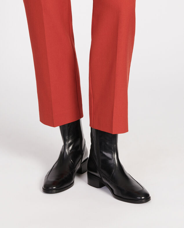 Botas ajustadas de cuero Black beauty