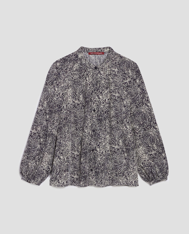 Blusa fluida de manga larga H690 micro fl navy