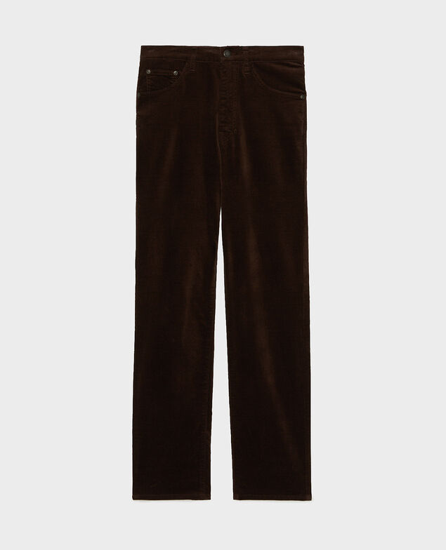 SLIM STRAIGHT - Jeans rectos de terciopelo liso 5 bolsillos Coffee bean