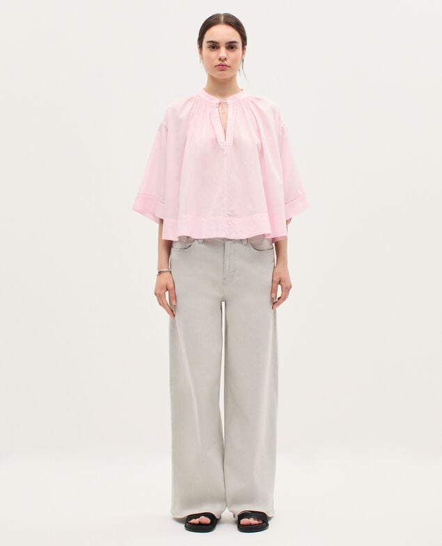 Blusa de gasa de algodón K100 bloom pink