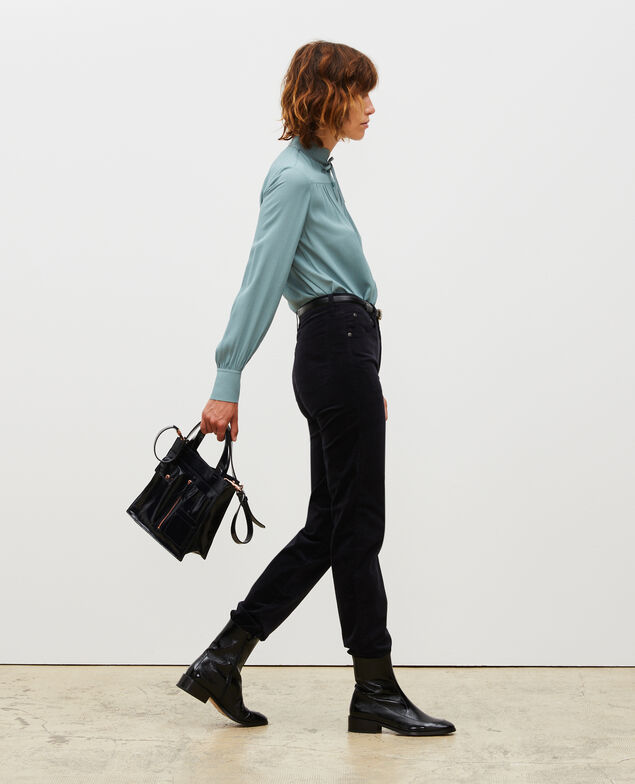 SLIM STRAIGHT - Jeans rectos de terciopelo liso 5 bolsillos Night sky