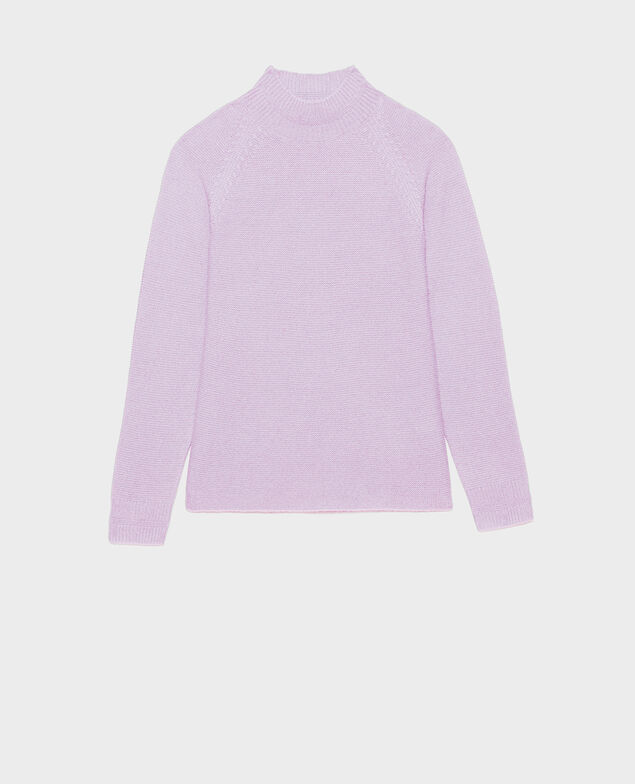 Jersey 3D evasé de cachemir con cuello subido Pastel lilac