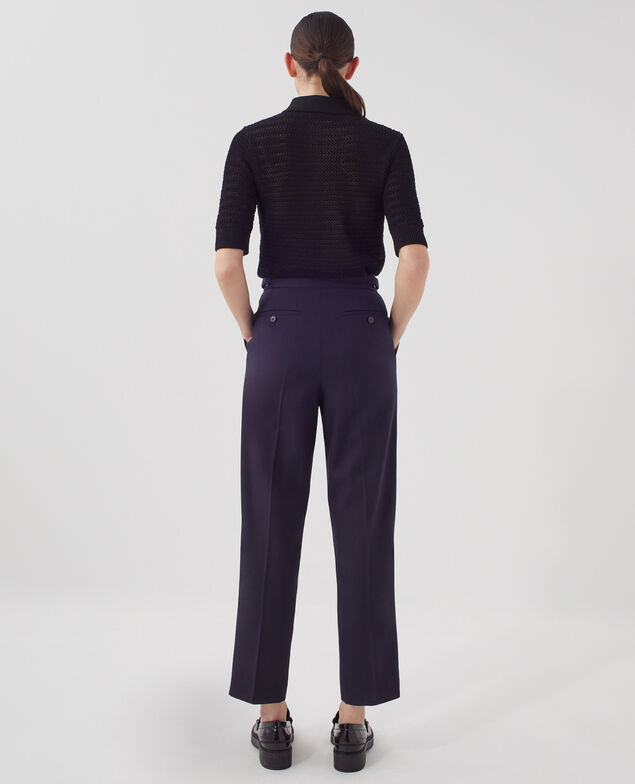 CAMILLE - Pantalón de lana con pinzas H695 night sky