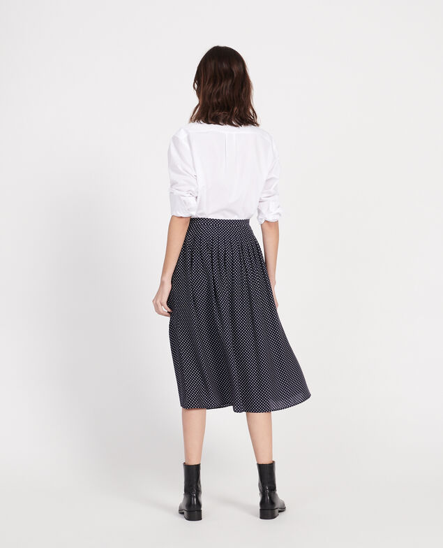 Falda 100 % de seda Dots maritime blue