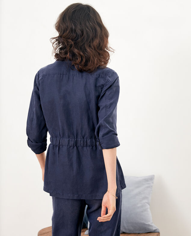Chaqueta sahariana con lino Marine