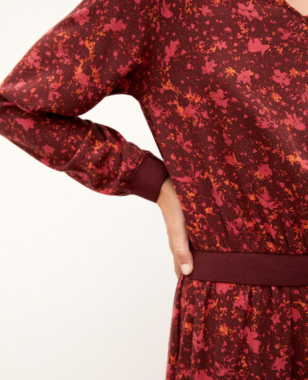 Vestido con elástico en la cintura Rojo