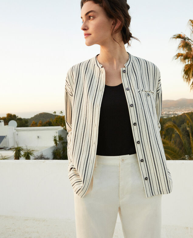 Camisa rayada Off white/navy stripes