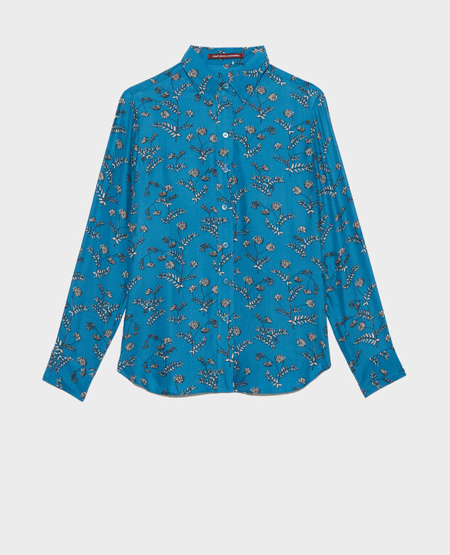 SIBYLLE - Camisa de seda con estampado Coronille faience
