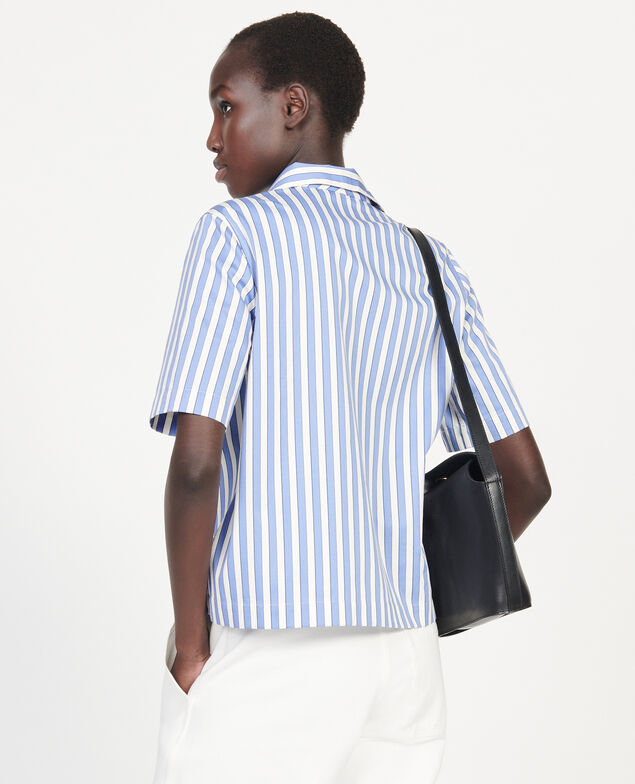 Camisa de algodón Stripes light grey persian jewel