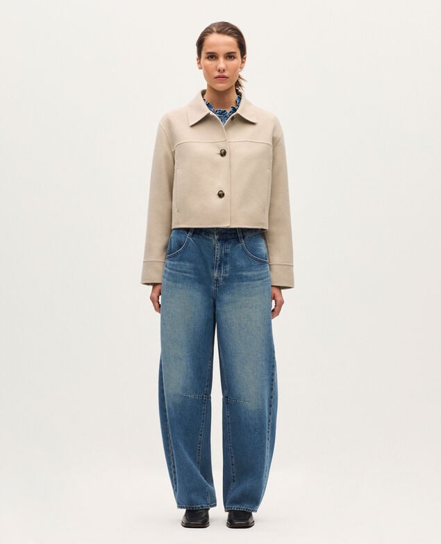 Chaqueta corta de doble cara K301 light beige
