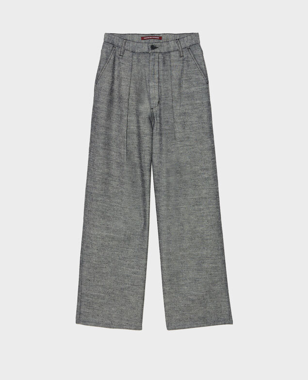 PLEATED - Pantalón ancho en denim gris Grey wash