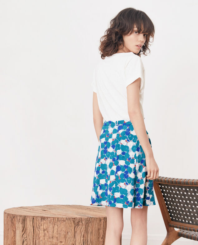 Falda estampada Blossom shadow pacific green