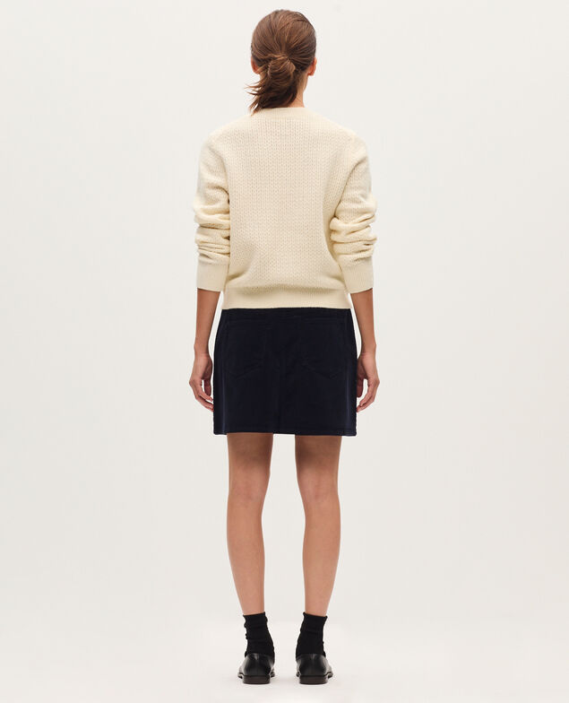 Cárdigan de cuello redondo  U010 off white