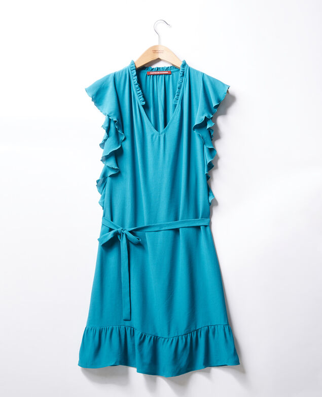 Vestido con volantes Pacific green