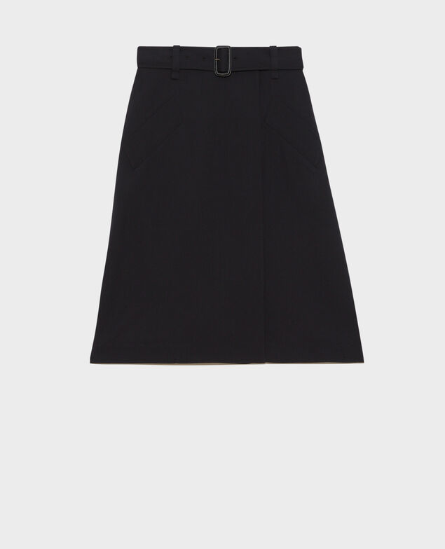 Falda cruzada de lana Black beauty