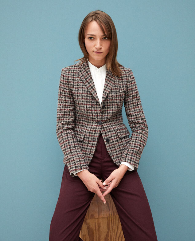Chaqueta de traje con lana Rojo