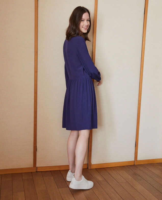 Vestido con escote de pico Azul
