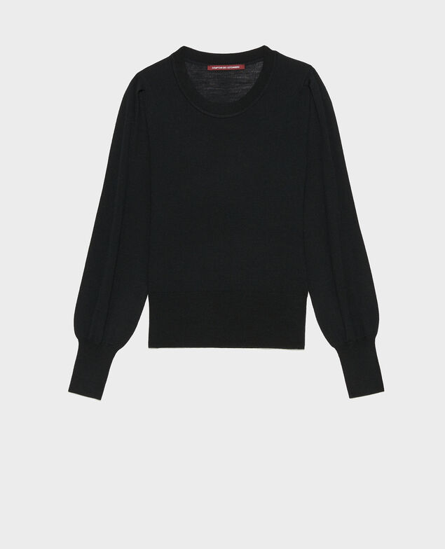 Jersey de lana merino con cuello redondo Black beauty