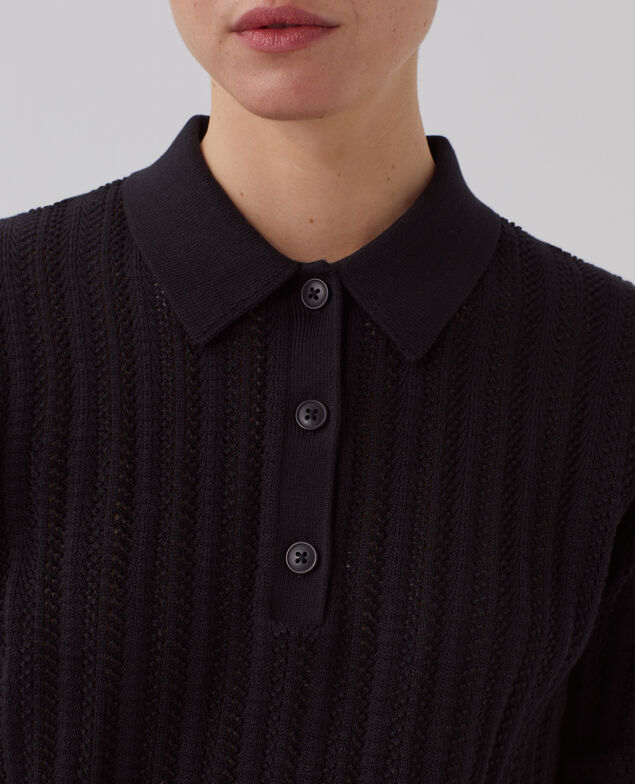 Jersey cuello polo de algodón U090 black
