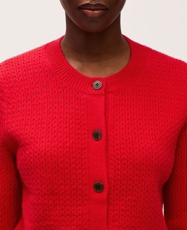 Cárdigan de cuello redondo  U150 red