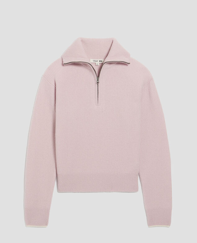 Jersey de lana con cuello de cremallera U110 pink