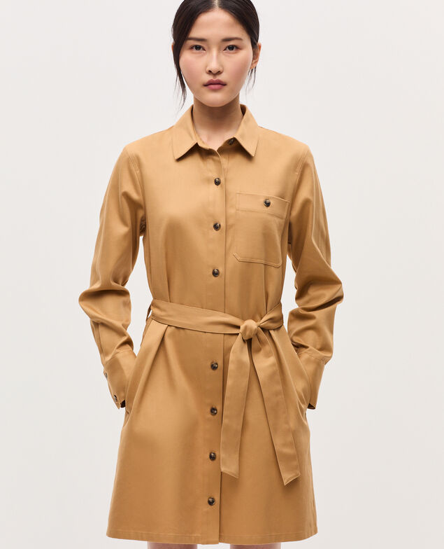 Vestido camisero corto estilo workwear K320 prairie sand