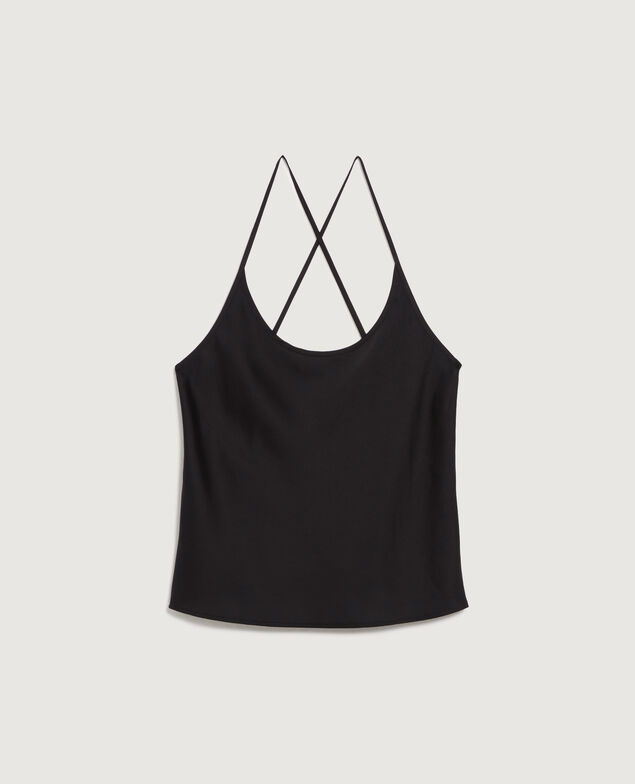 Top satinado con tirantes finos H091 black beauty