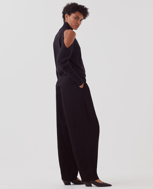 Jersey con hombros descubiertos H099 black lurex