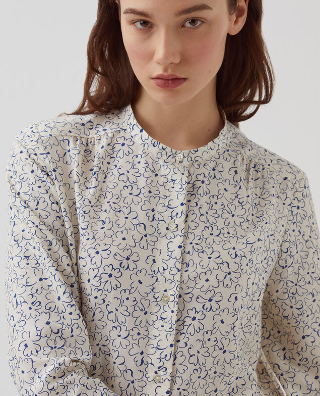 Blusa fluida de manga larga H620 daisy  blue