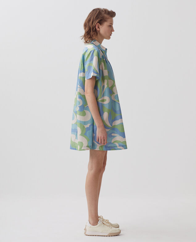 Vestido camisero H643 anemone blue