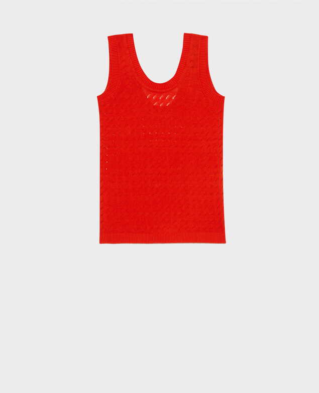 Camiseta de tirantes de algodón y lino Pureed pumpkin