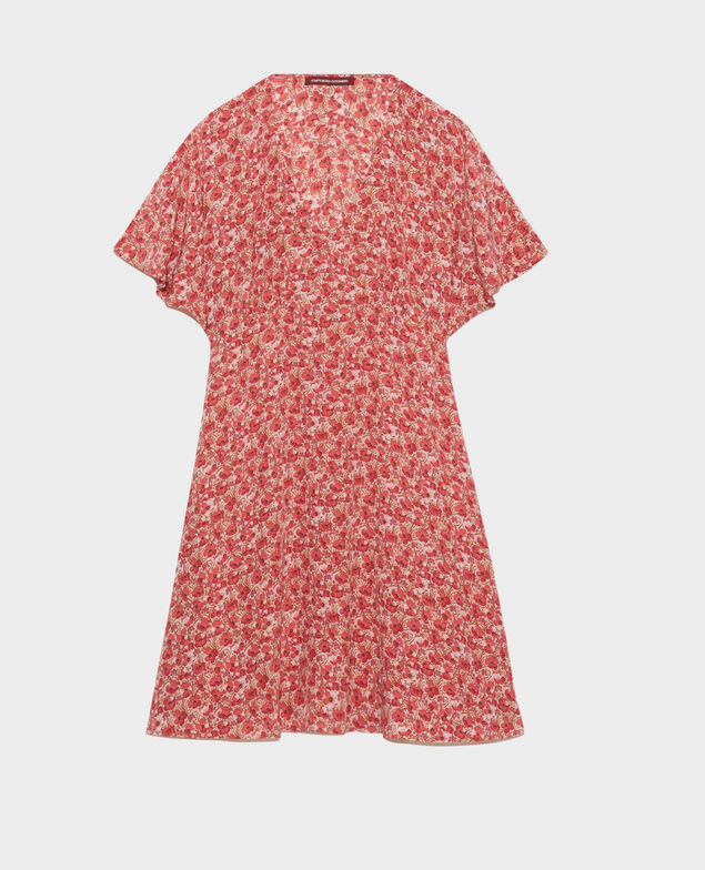 Vestido corto de seda Art deco pink