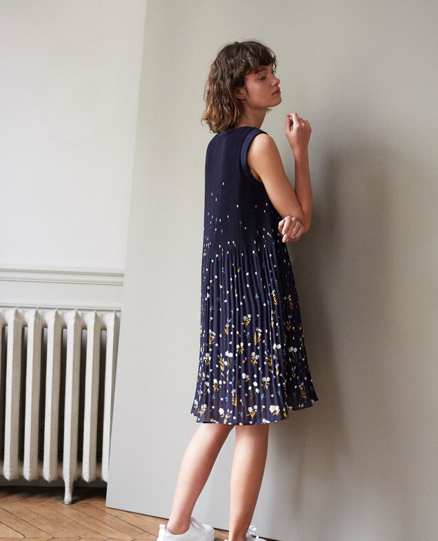 Vestido plisado Azul