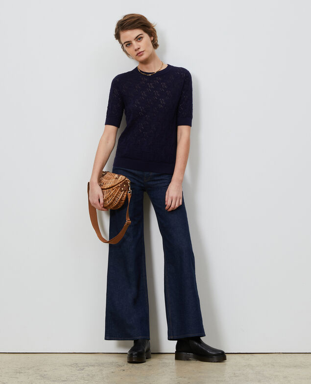 Jersey de algodón y lino Maritime blue