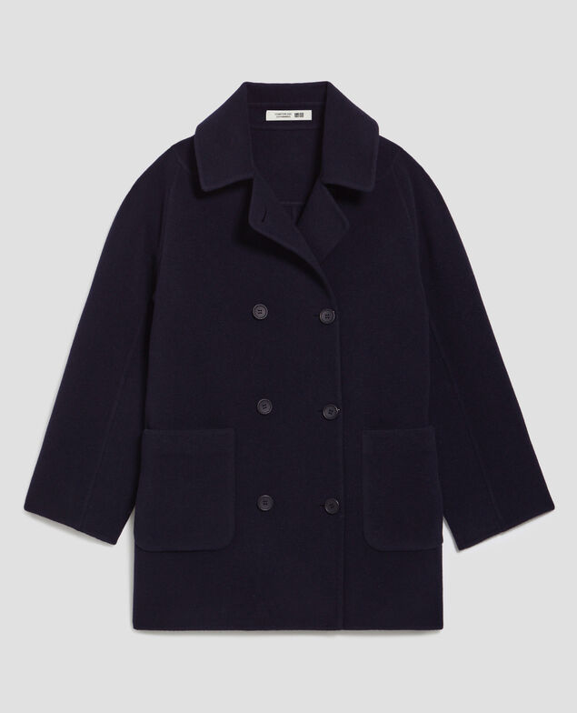 Chaquetón de longitud media de doble cara U690 navy