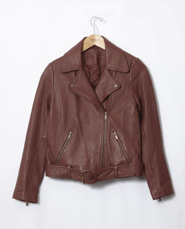 Chaqueta atemporal de cuero  Decadente chocolate