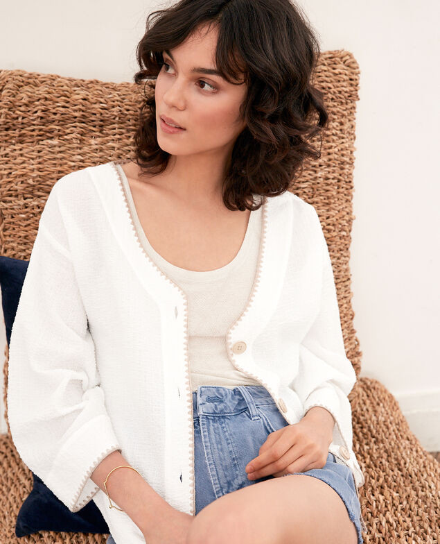 Prenda dos en uno: chaqueta o top casual Kaolin