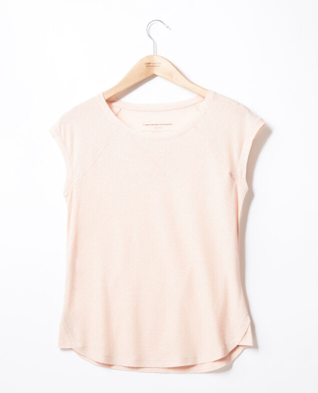 Camiseta irisada con lino Nude