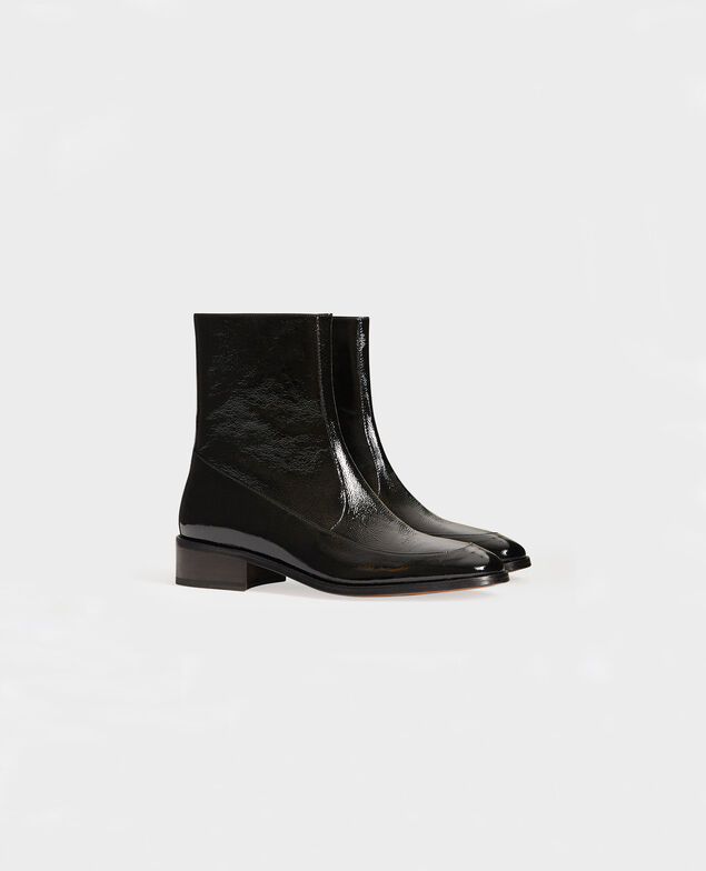 Botines ajustados de cuero Black beauty