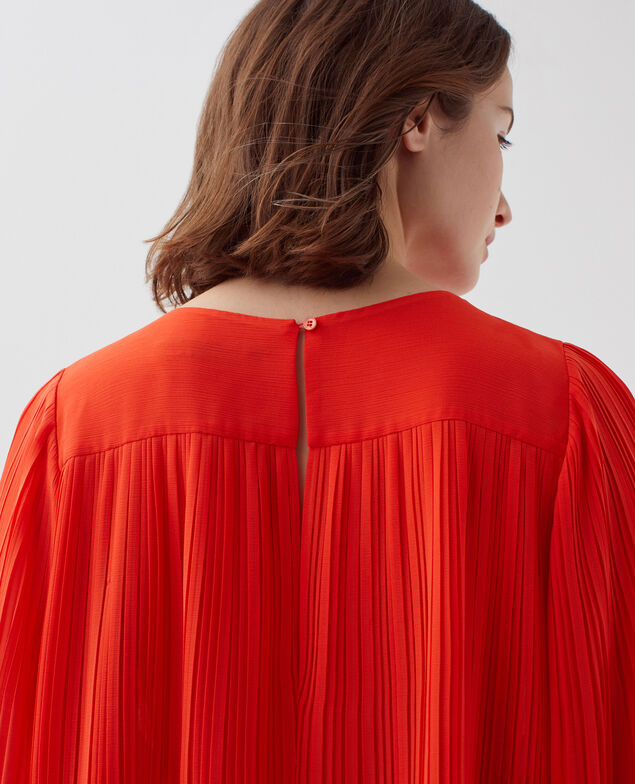 Blusa fluida plisada I250 cherry tomato