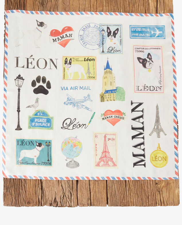 Pañuelo de seda Léon Off white