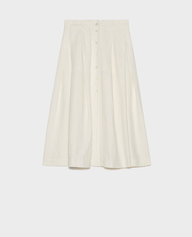 Falda midi de lino Gardenia