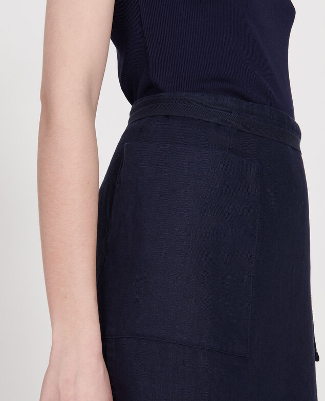 Falda cruzada de lino Maritime blue
