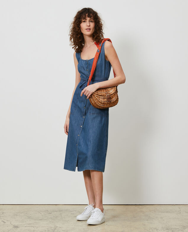 Vestido de tirantes en denim Denim blue