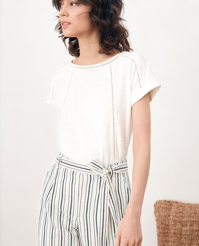 Camiseta con trencillas Blanc
