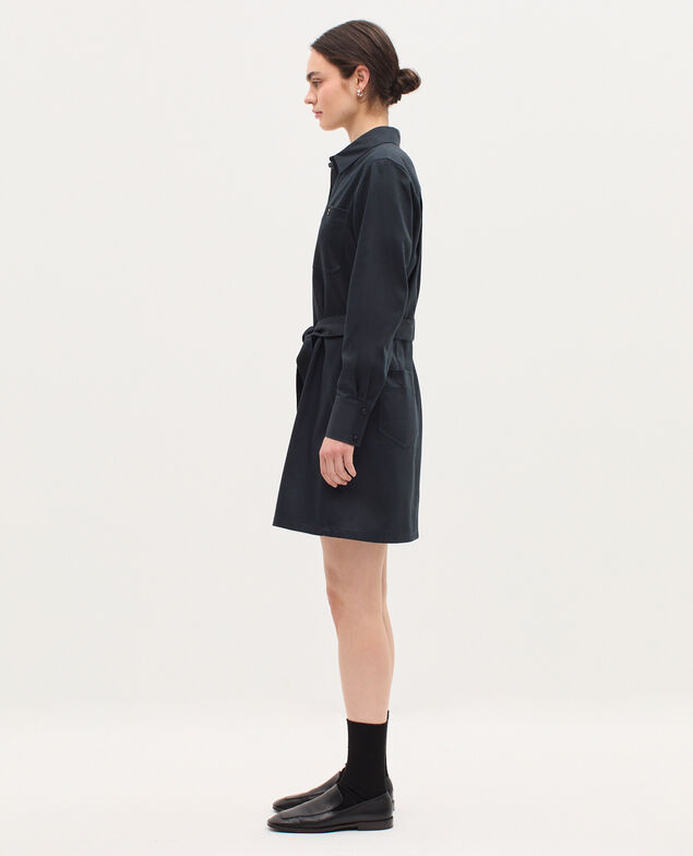 Vestido camisero corto estilo workwear K080 vulcan gray