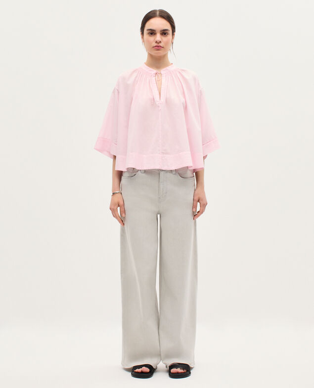 Blusa de gasa de algodón K100 bloom pink